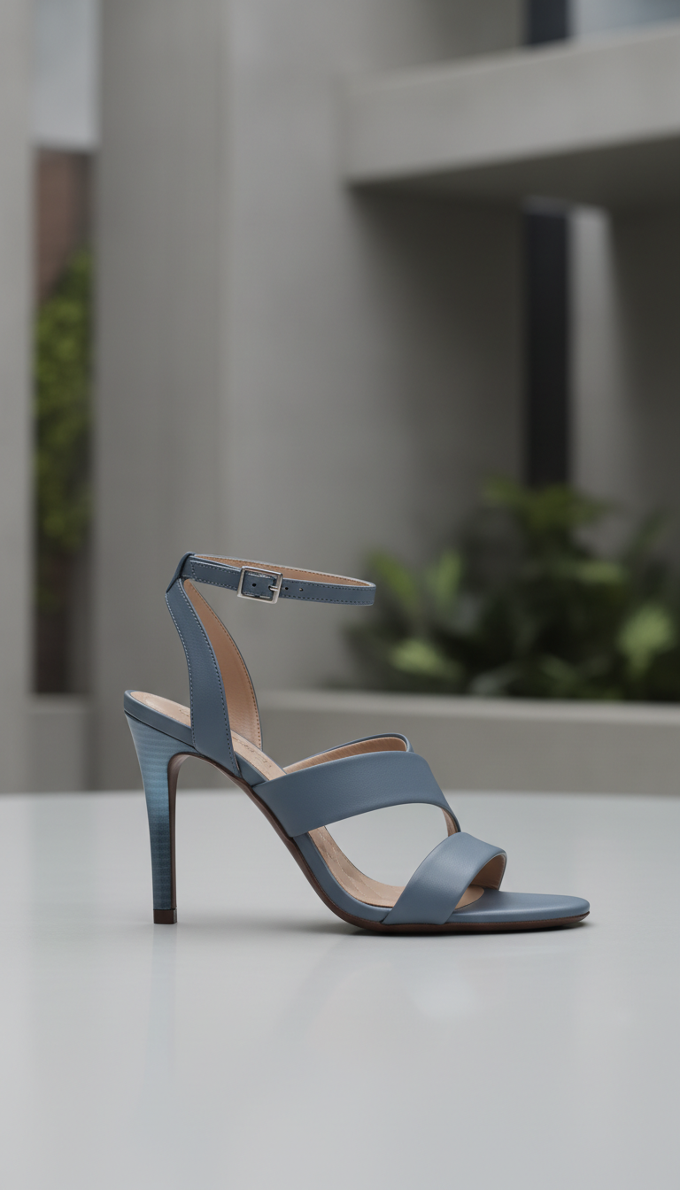 Sandalia de tacón Azul Pizarra
