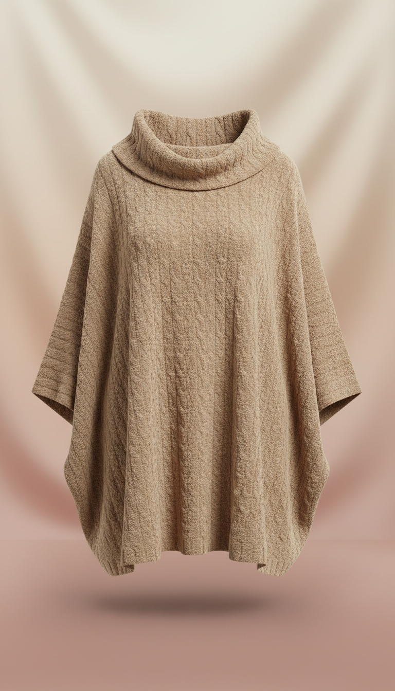 Poncho de punto Piedra