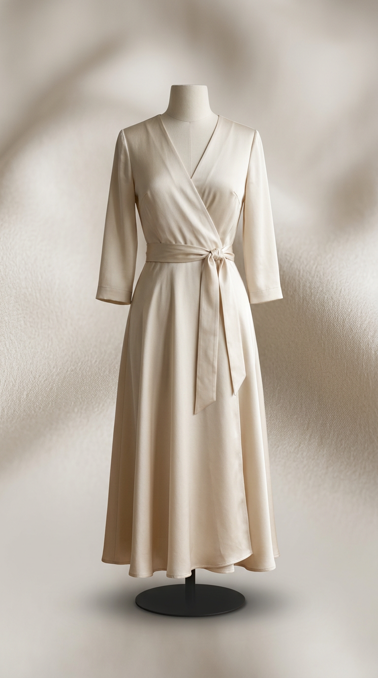 Vestido cruzado Marfil